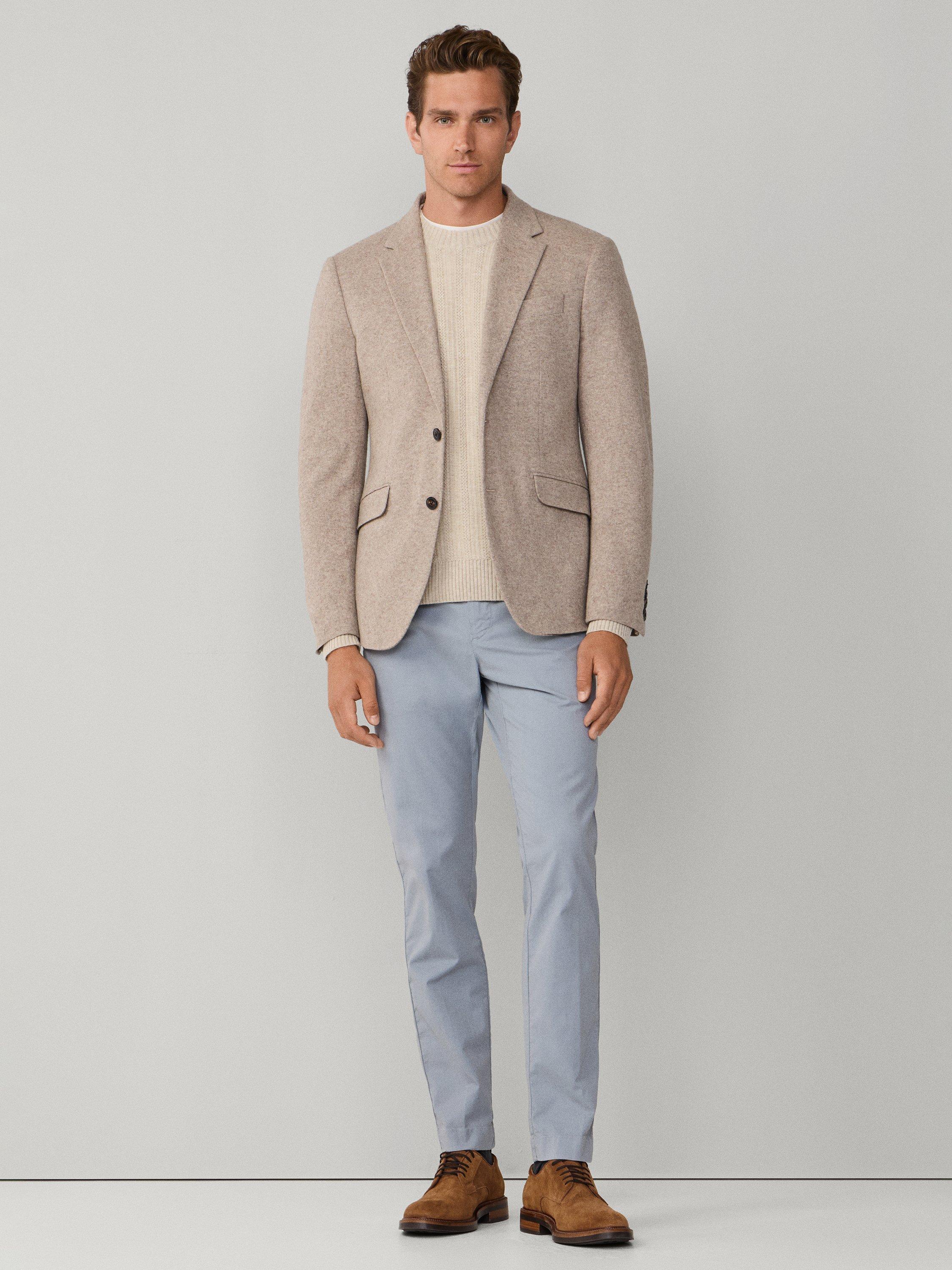 Product image 2 of 8, which shows Hackett London Wool Blend Ascot Block Blazer, Taupe Beige, 36