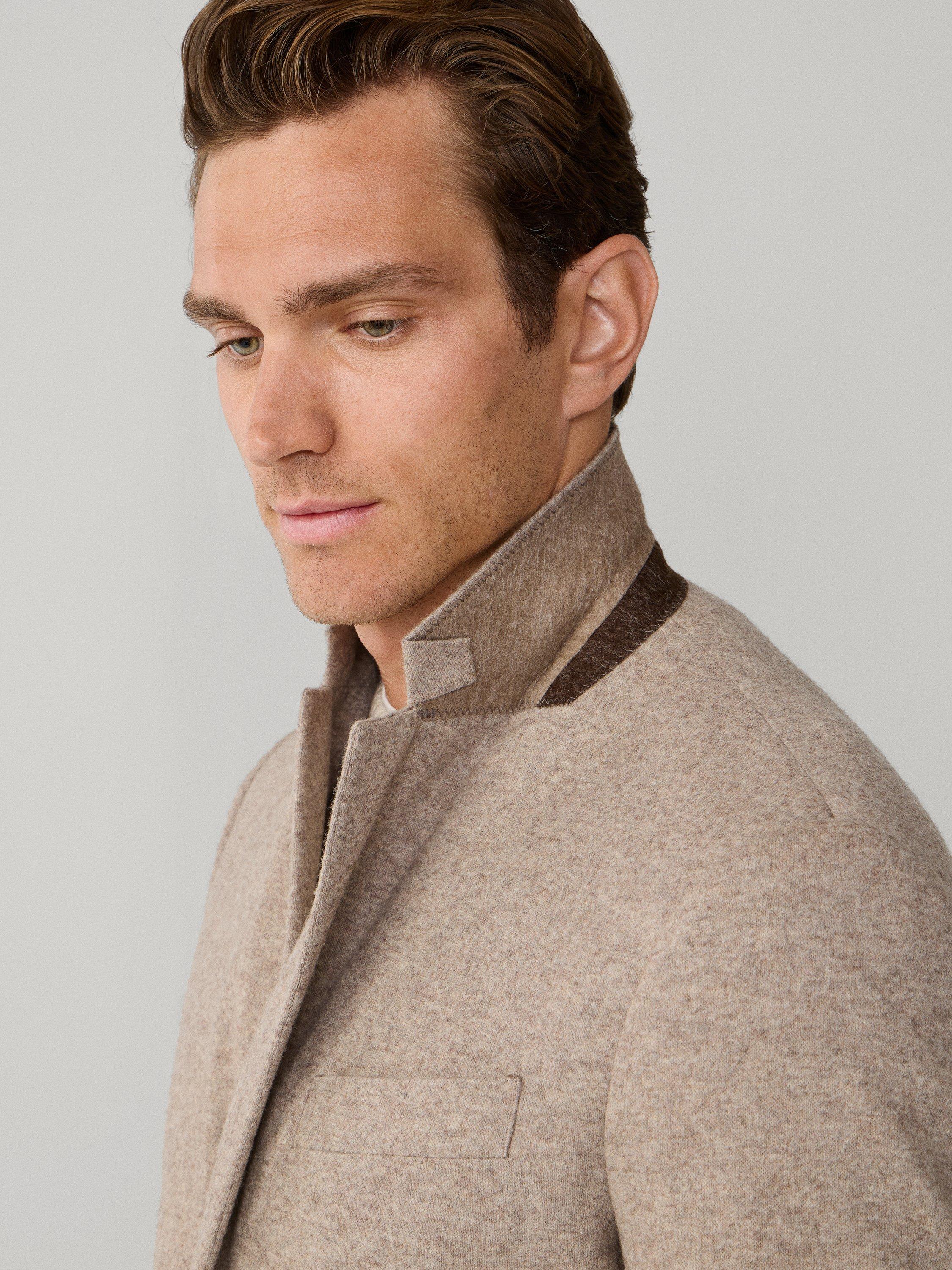 Product image 5 of 8, which shows Hackett London Wool Blend Ascot Block Blazer, Taupe Beige, 36