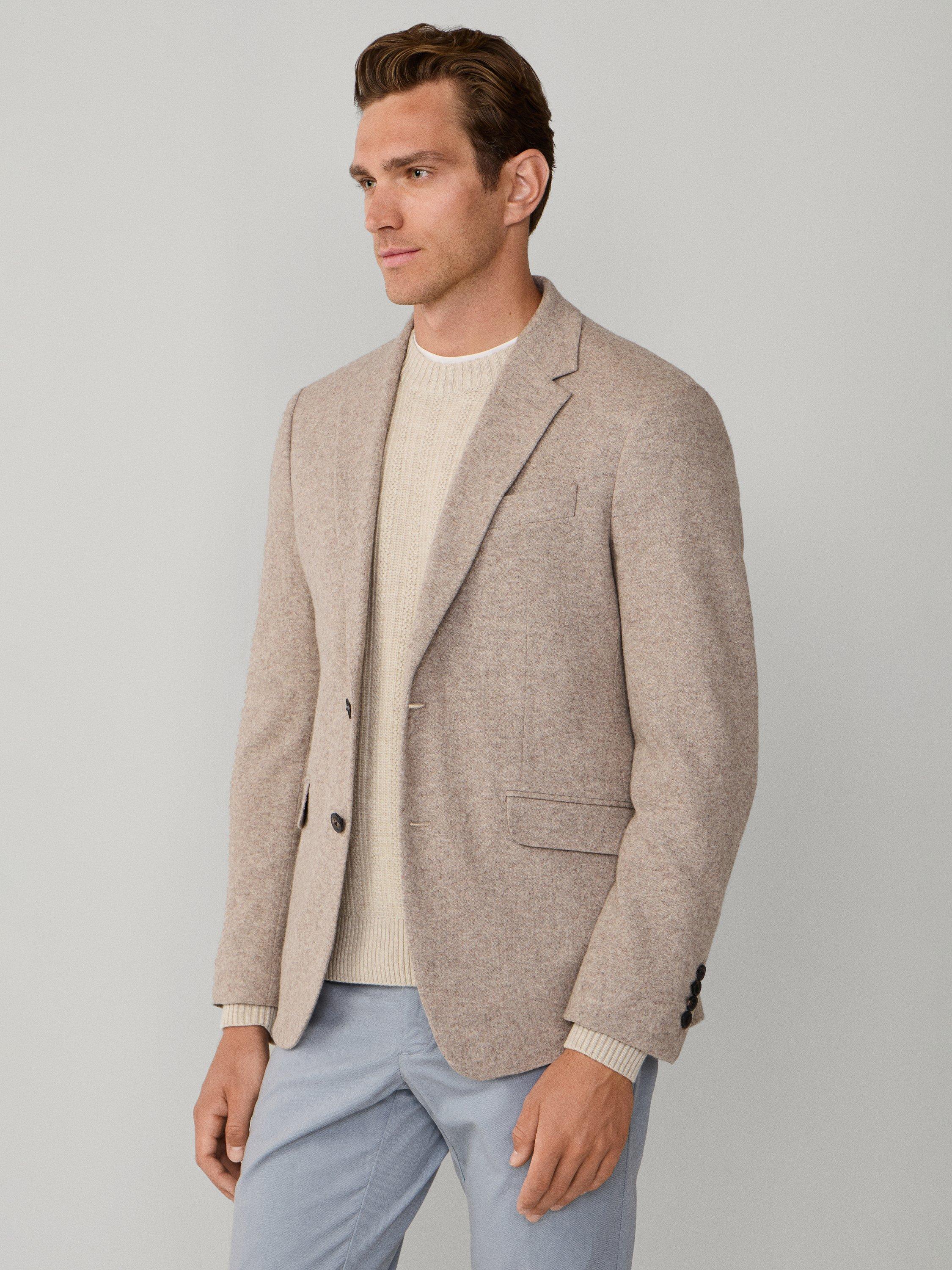 Product image 7 of 8, which shows Hackett London Wool Blend Ascot Block Blazer, Taupe Beige, 36