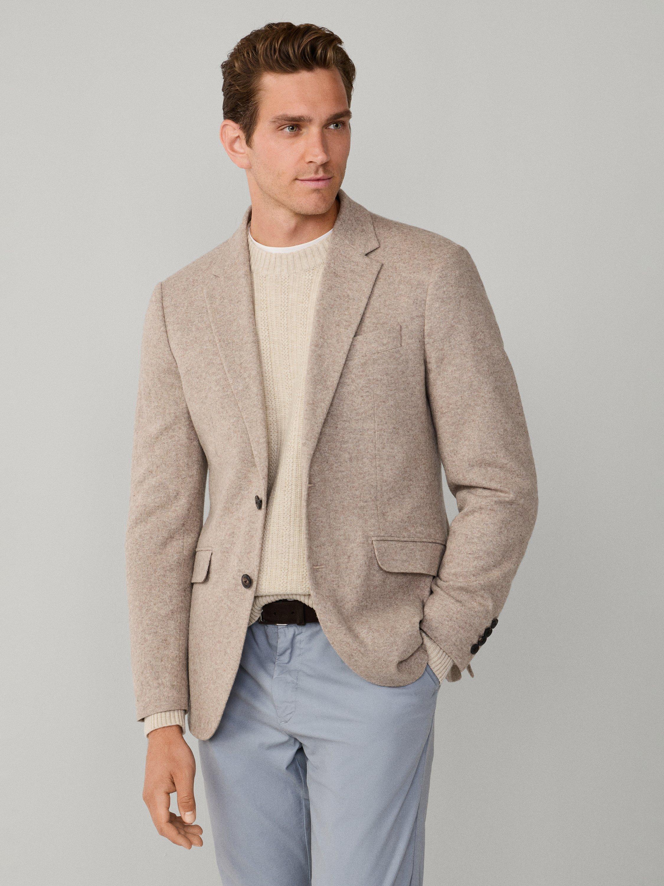 Product image 8 of 8, which shows Hackett London Wool Blend Ascot Block Blazer, Taupe Beige, 36