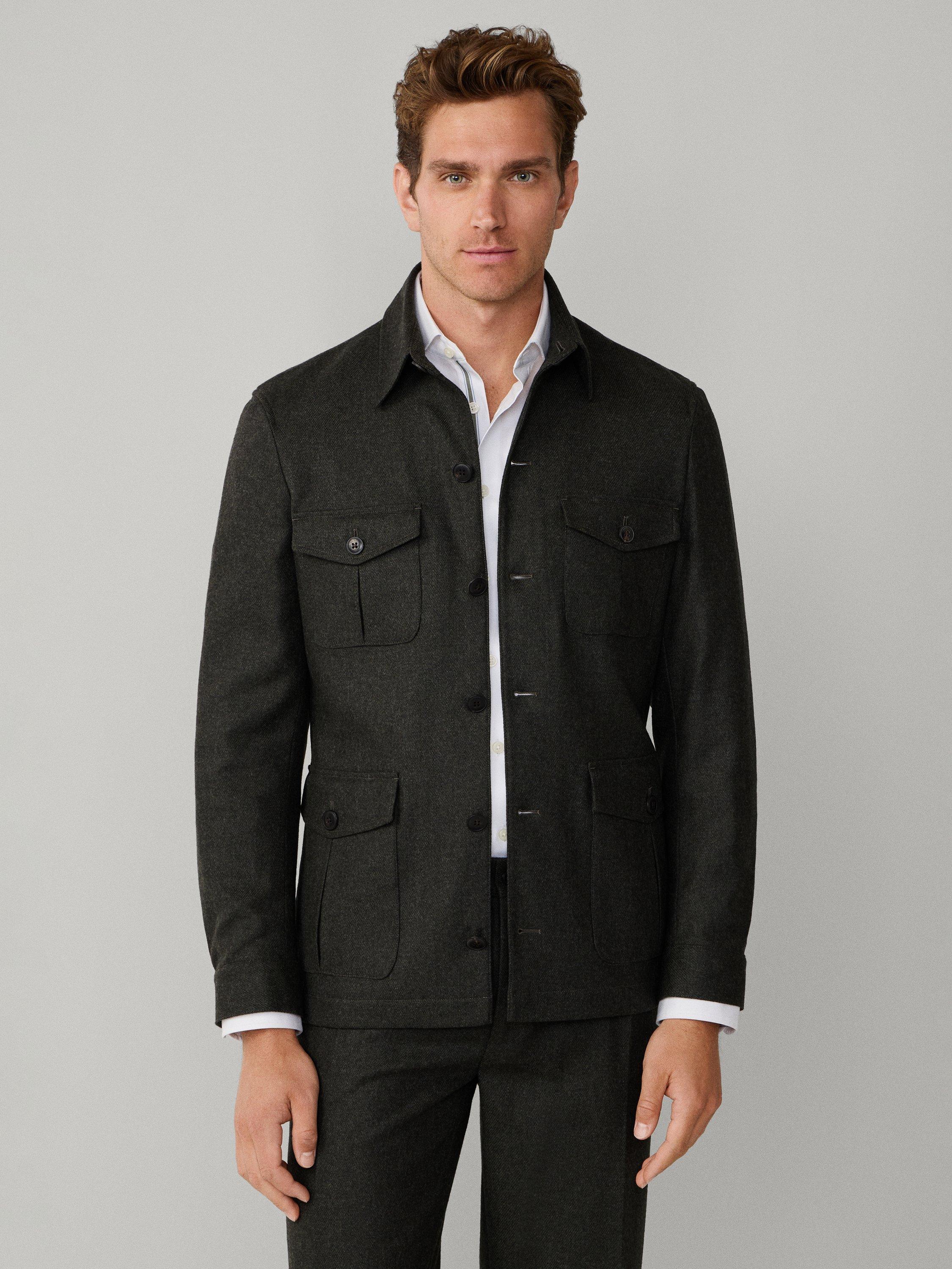 Product image 1 of 9, which shows Hackett London Field Jacket, Dark Green, 36