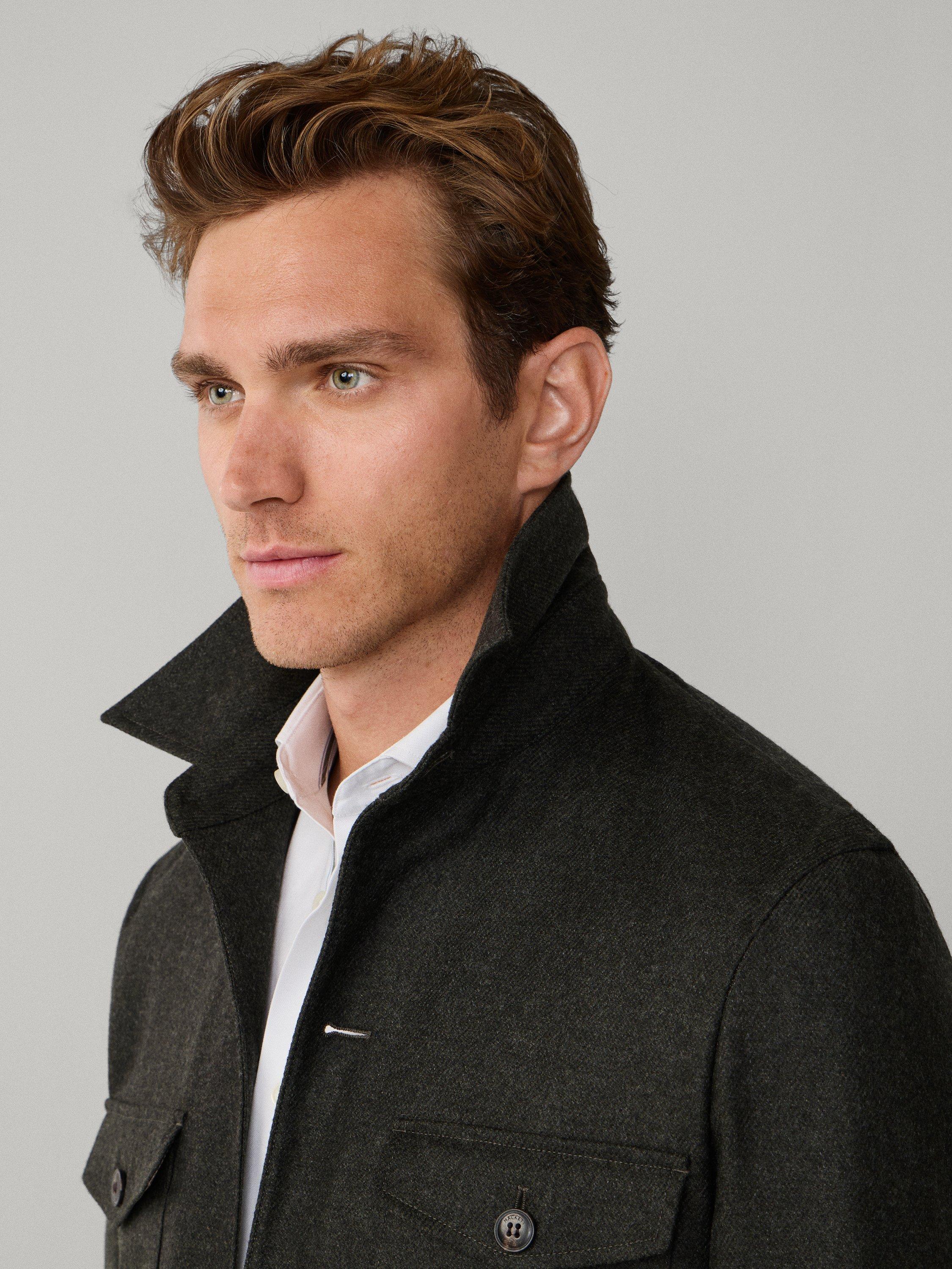 Product image 5 of 9, which shows Hackett London Field Jacket, Dark Green, 36