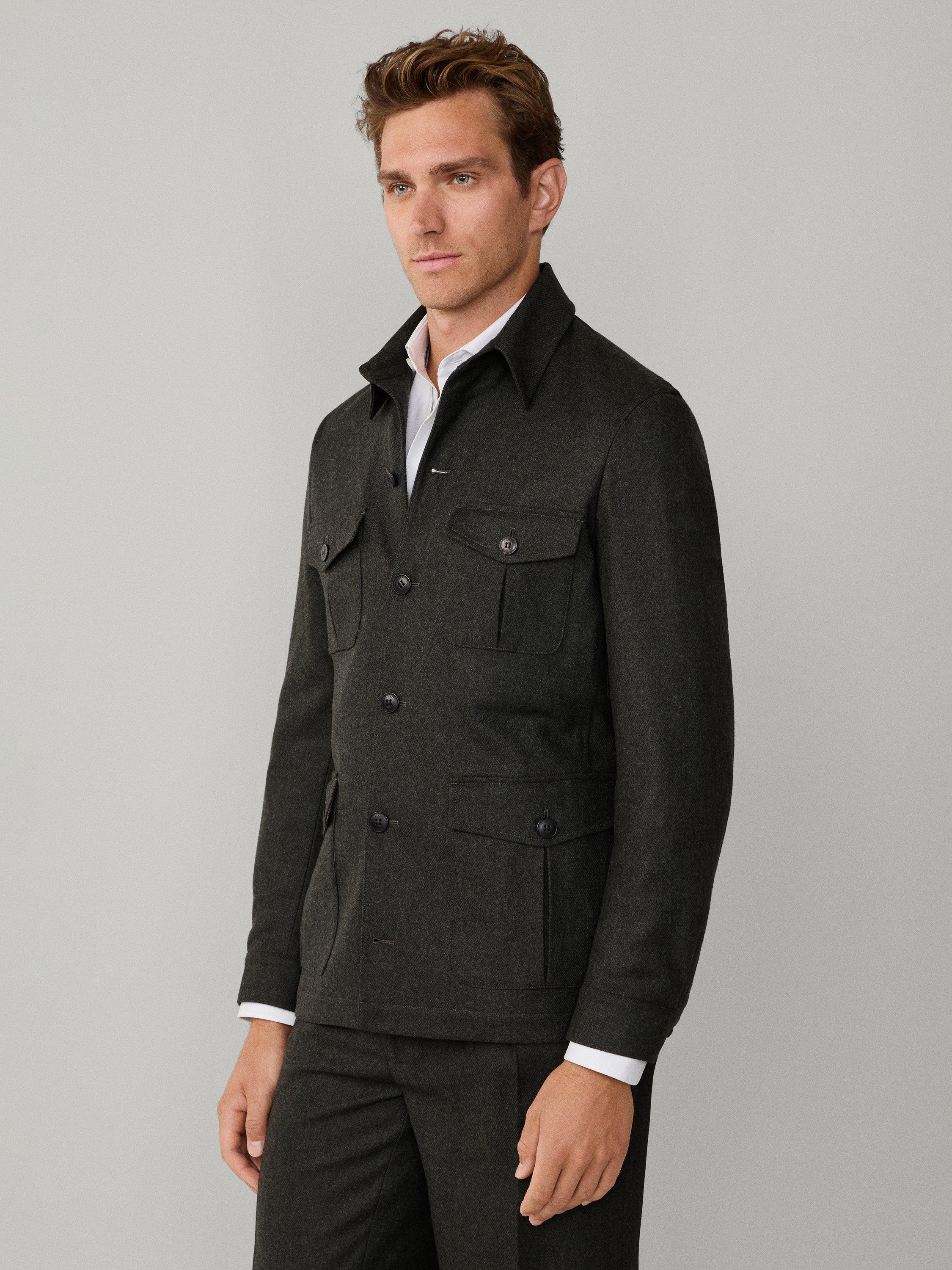 Product image 7 of 9, which shows Hackett London Field Jacket, Dark Green, 36