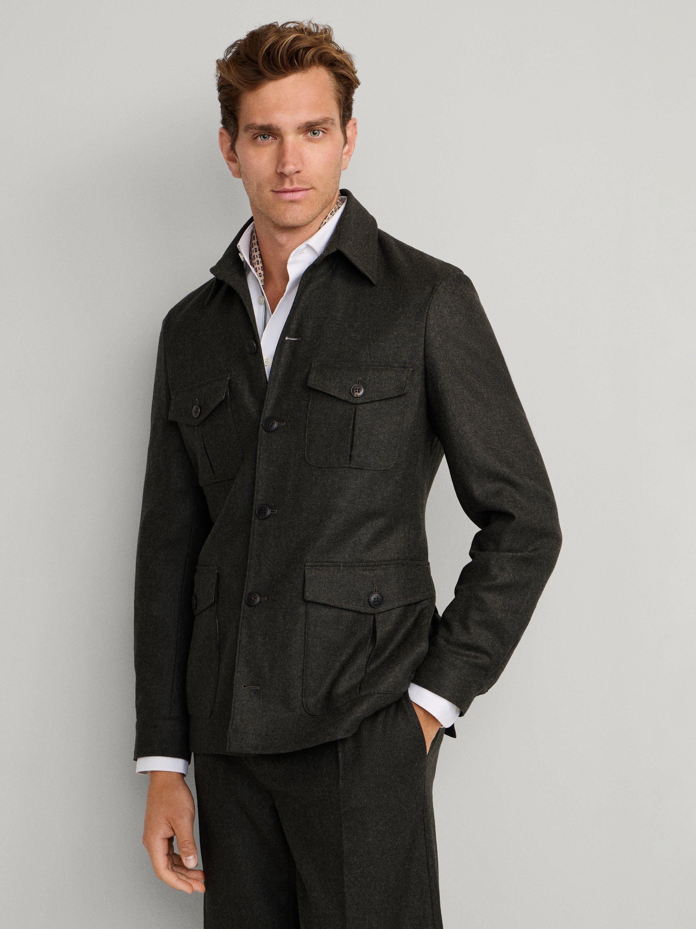 Product image 8 of 9, which shows Hackett London Field Jacket, Dark Green, 36
