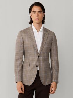 Hackett London Wool Blend Ascot Block Blazer, Bronze Beige, Bronze Beige