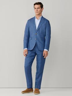 Hackett London Linen Delavé Textured Ascot Block Blazer - view 2, Blue