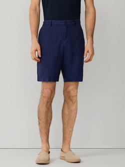 Hackett London Sanderson Classic Fit Pure Linen Shorts, Naval Blue, Naval Blue