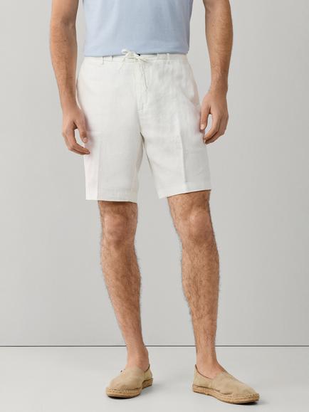 Hackett London Relaxed Fit Linen Regent Shorts, Off White