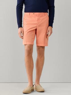 Hackett London Kensington Slim Fit Cotton Blend Chino Shorts, Orange, Orange