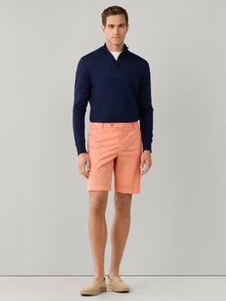 Hackett London Kensington Slim Fit Cotton Blend Chino Shorts, Orange - view 2, Orange