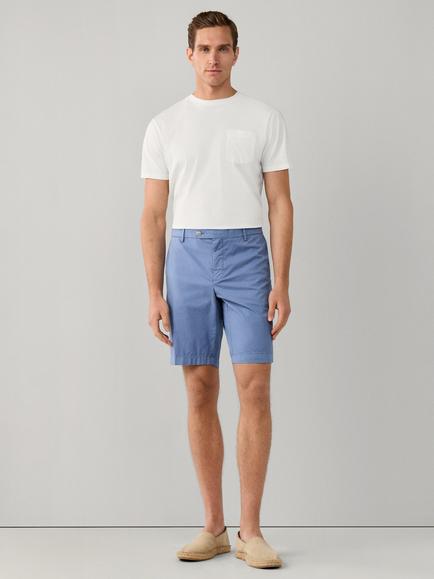 Hackett London Kensington Slim Fit Cotton Blend Chino Shorts - view 2, Chambray Blue