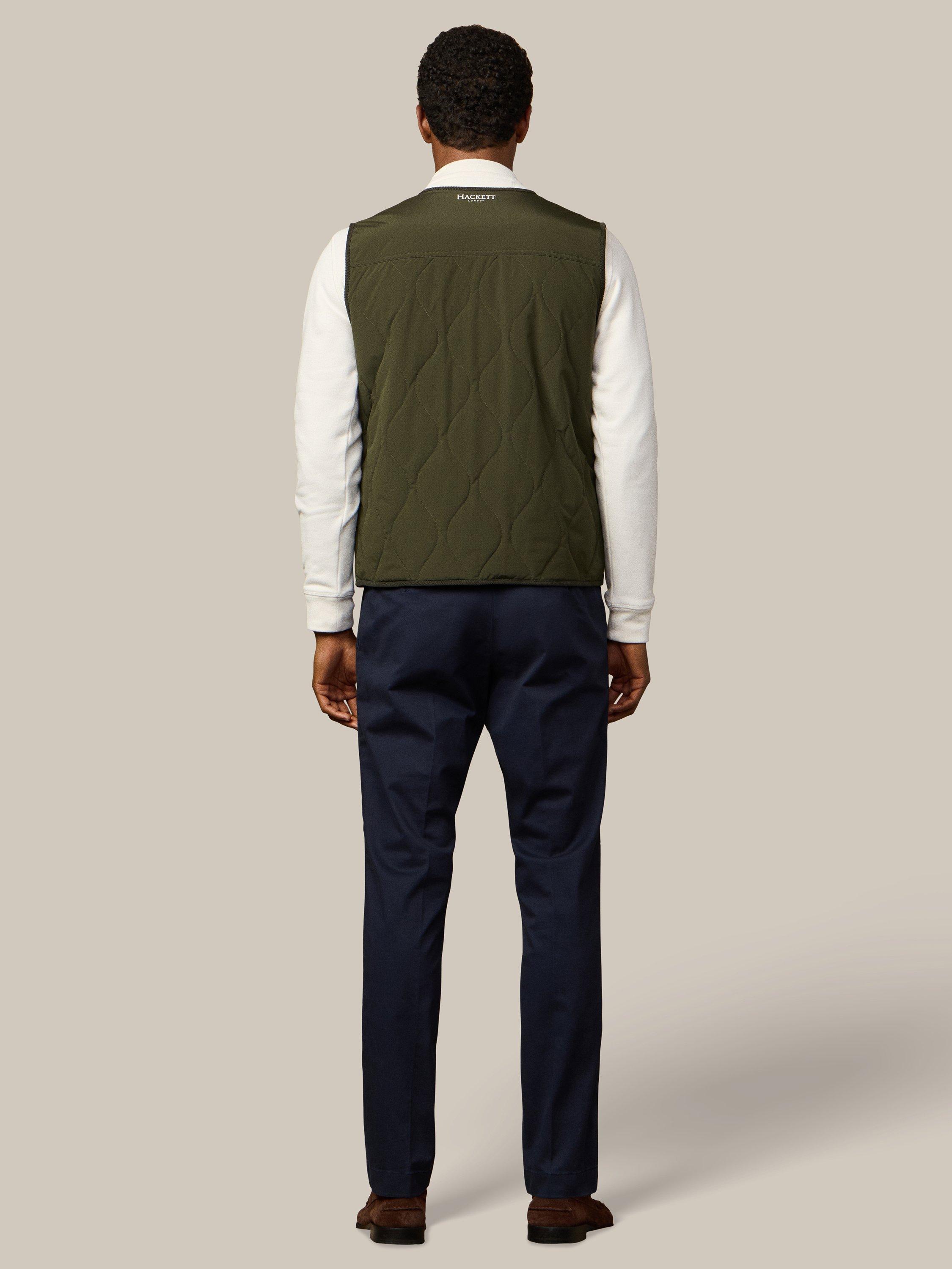 Product image 3 of 9, which shows Hackett London Micro Ripstop Gilet, Forest Green, XXXL