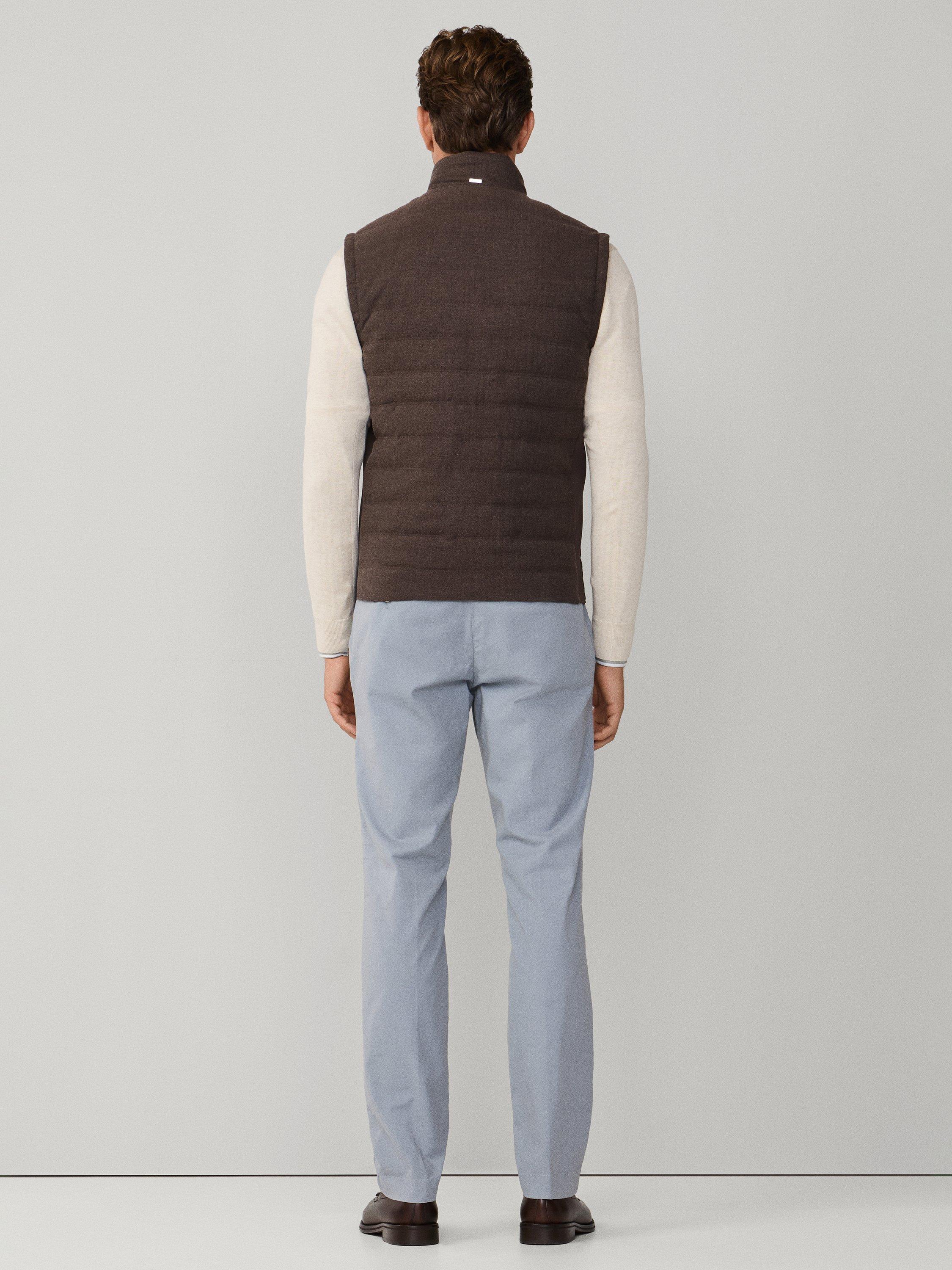 Product image 3 of 8, which shows Hackett London Herringbone Wool Blend Gilet, Conker Brown, XS