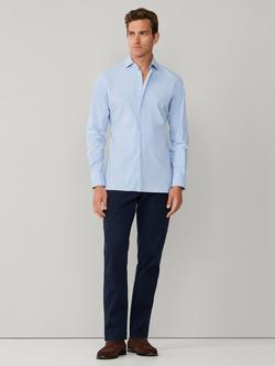 Hackett London Cotton Blend Tailored Fit Shirt - view 2, Oxford Blue