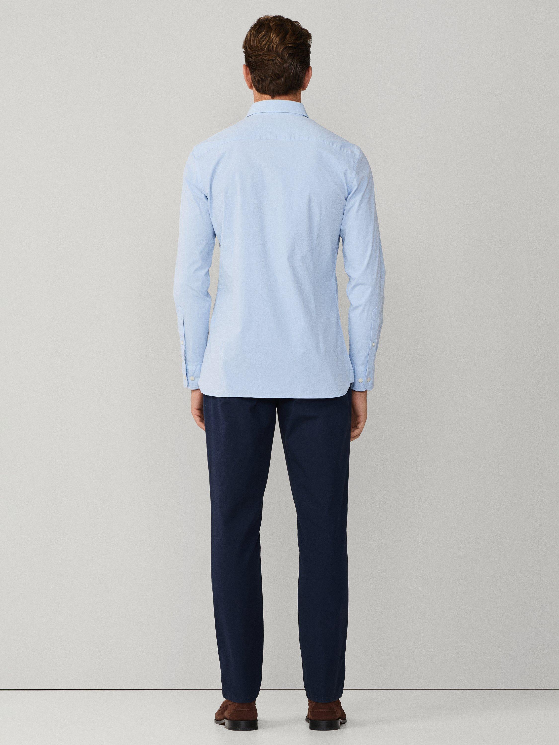 Product image 3 of 8, which shows Hackett London Cotton Blend Tailored Fit Shirt, Oxford Blue, L