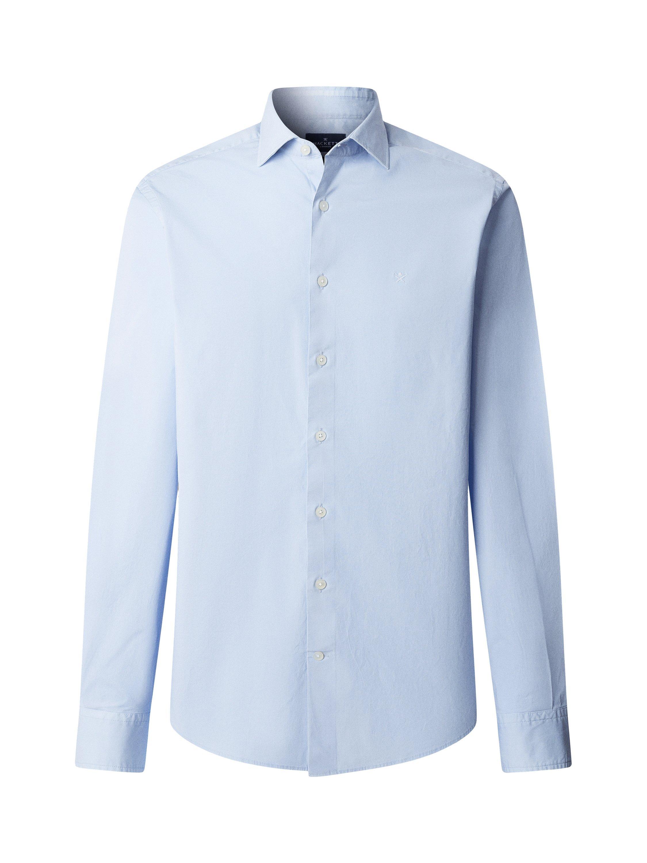 Product image 4 of 8, which shows Hackett London Cotton Blend Tailored Fit Shirt, Oxford Blue, L