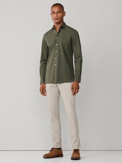 Hackett London Cotton Blend Tailored Fit Shirt - view 2, Forest Green