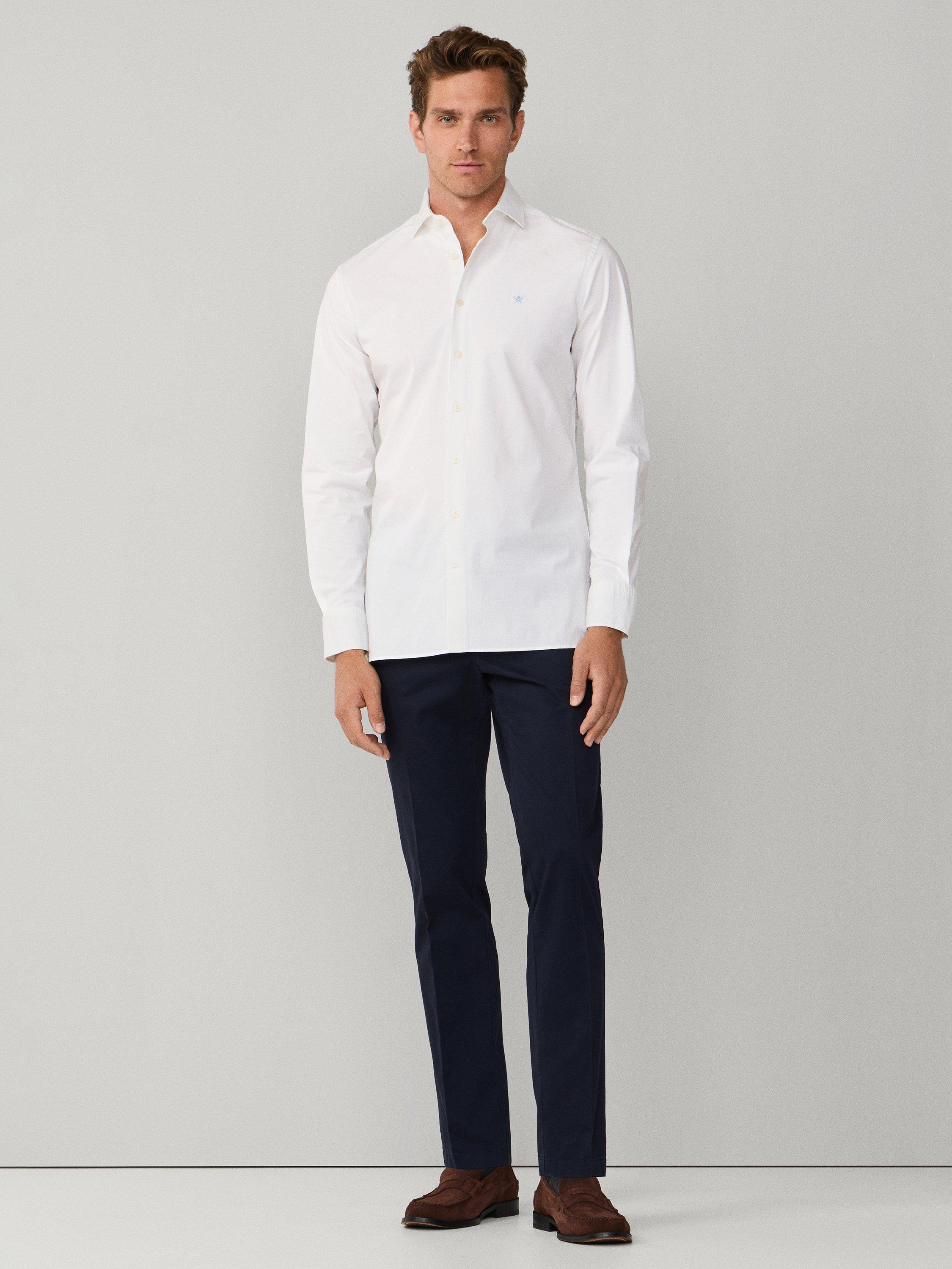 Product image 2 of 8, which shows Hackett London Cotton Blend Tailored Fit Shirt, Optic White, XS