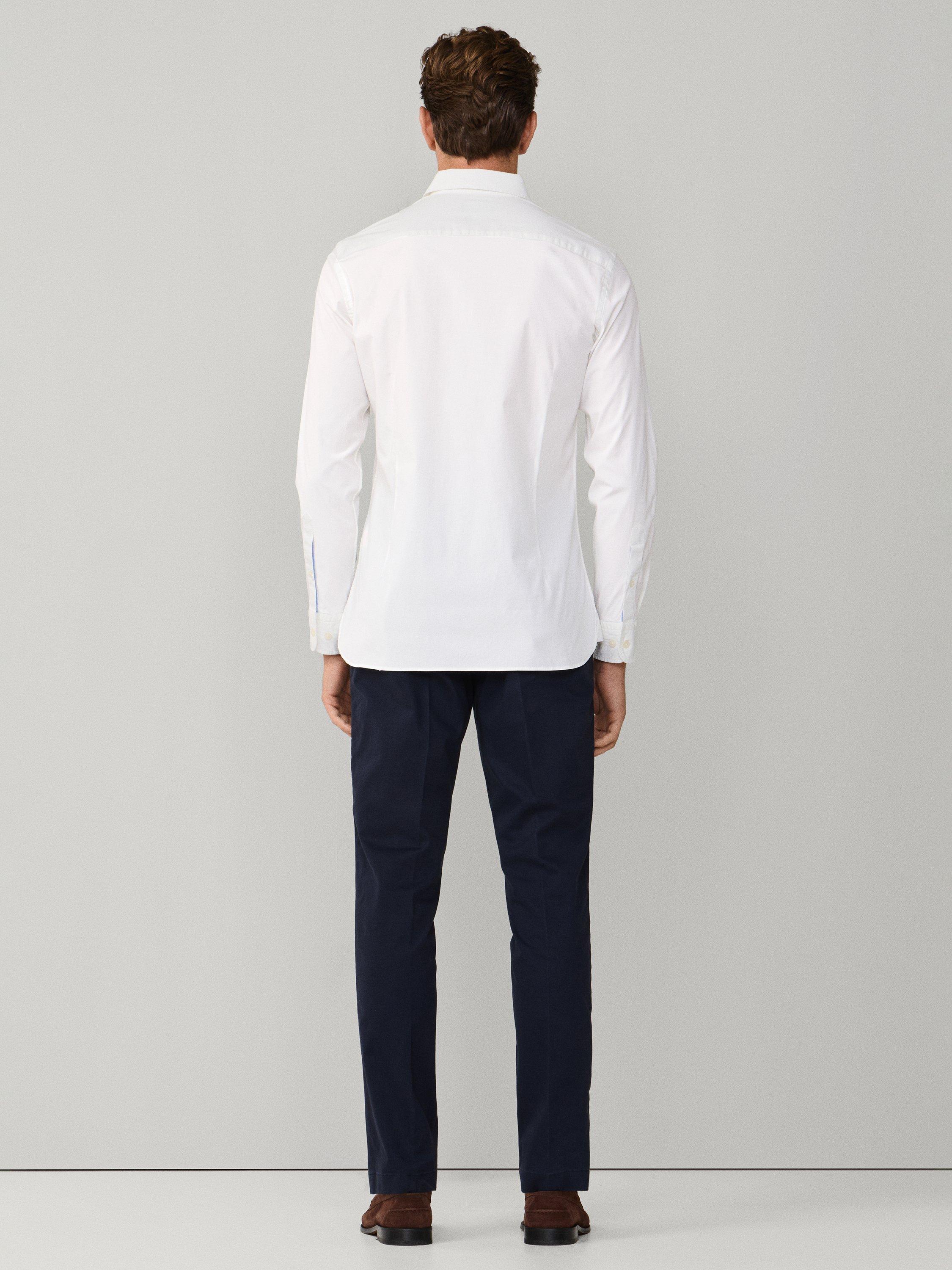 Product image 3 of 8, which shows Hackett London Cotton Blend Tailored Fit Shirt, Optic White, XS
