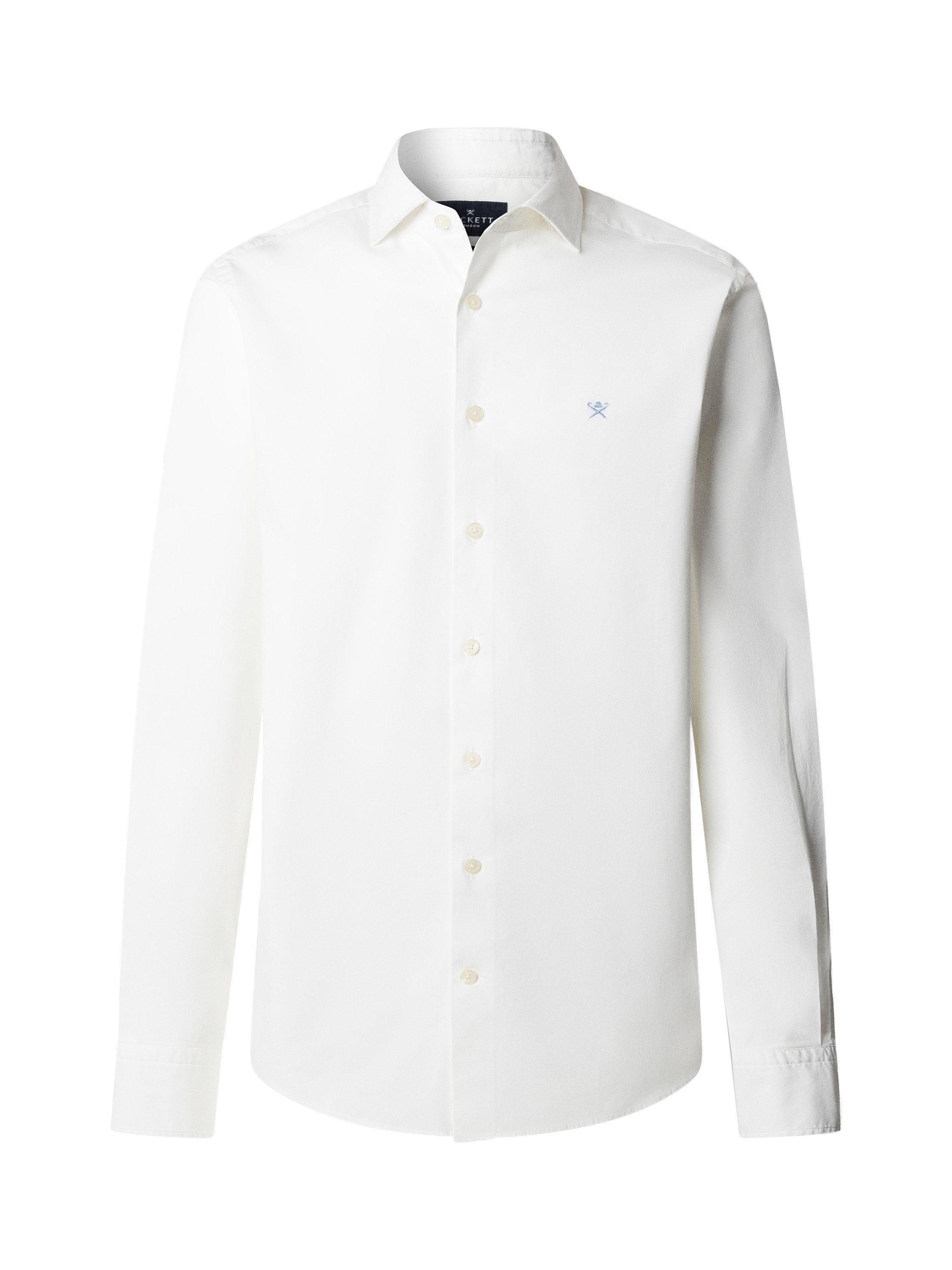 Product image 4 of 8, which shows Hackett London Cotton Blend Tailored Fit Shirt, Optic White, XS
