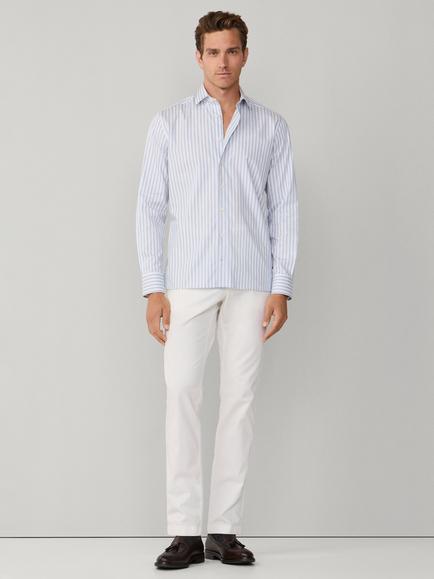 Hackett London Cotton Tailored Fit Bengal Stripe Shirt - view 2, Sky Blue