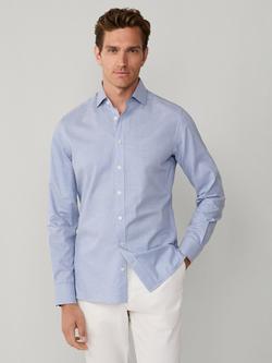 Hackett London Cotton Tailored Fit Check Shirt, Blue, Blue