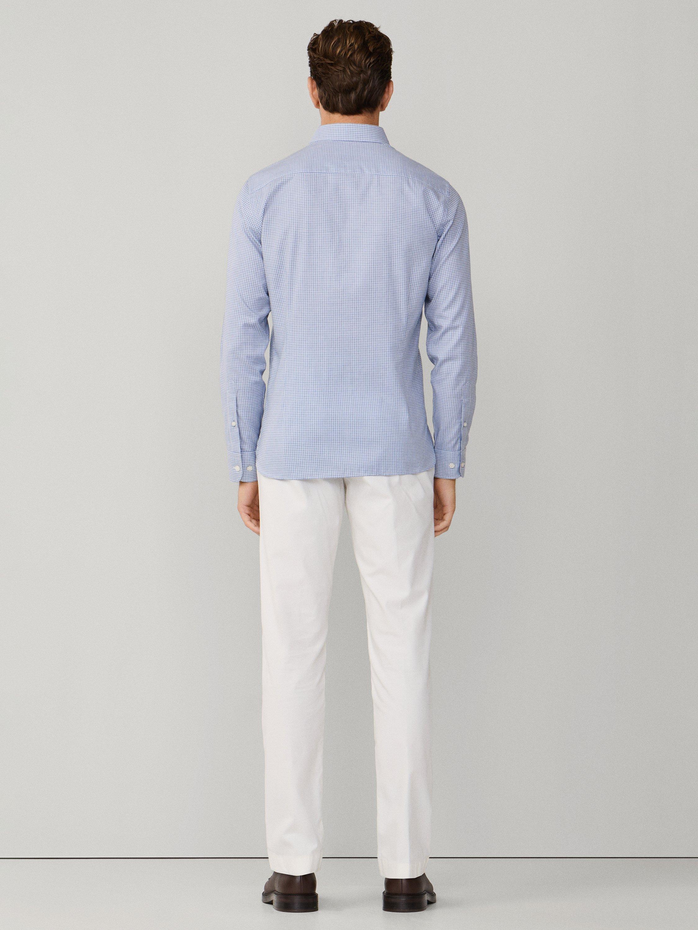 Product image 3 of 8, which shows Hackett London Cotton Tailored Fit Check Shirt, Blue, L