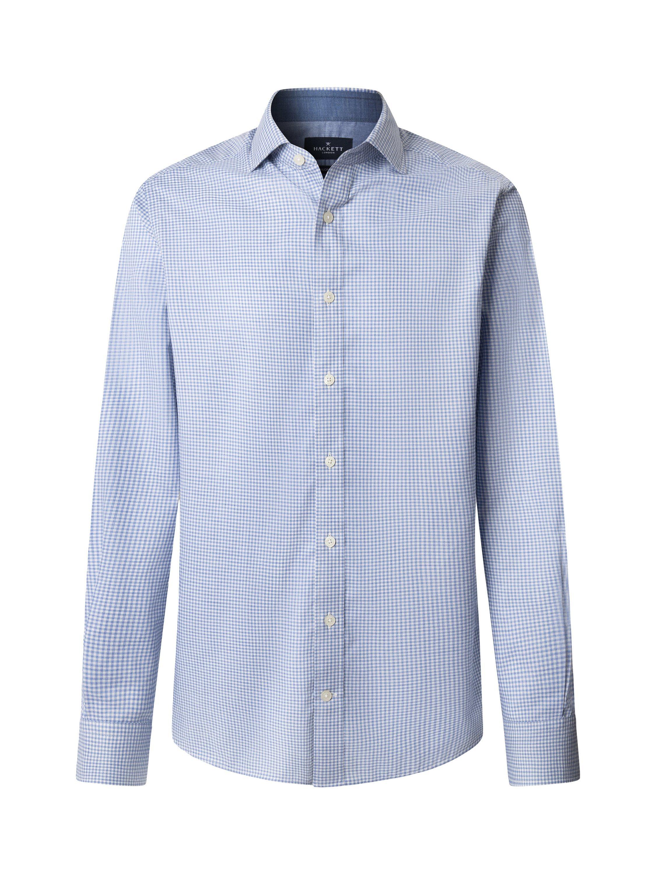 Product image 4 of 8, which shows Hackett London Cotton Tailored Fit Check Shirt, Blue, L