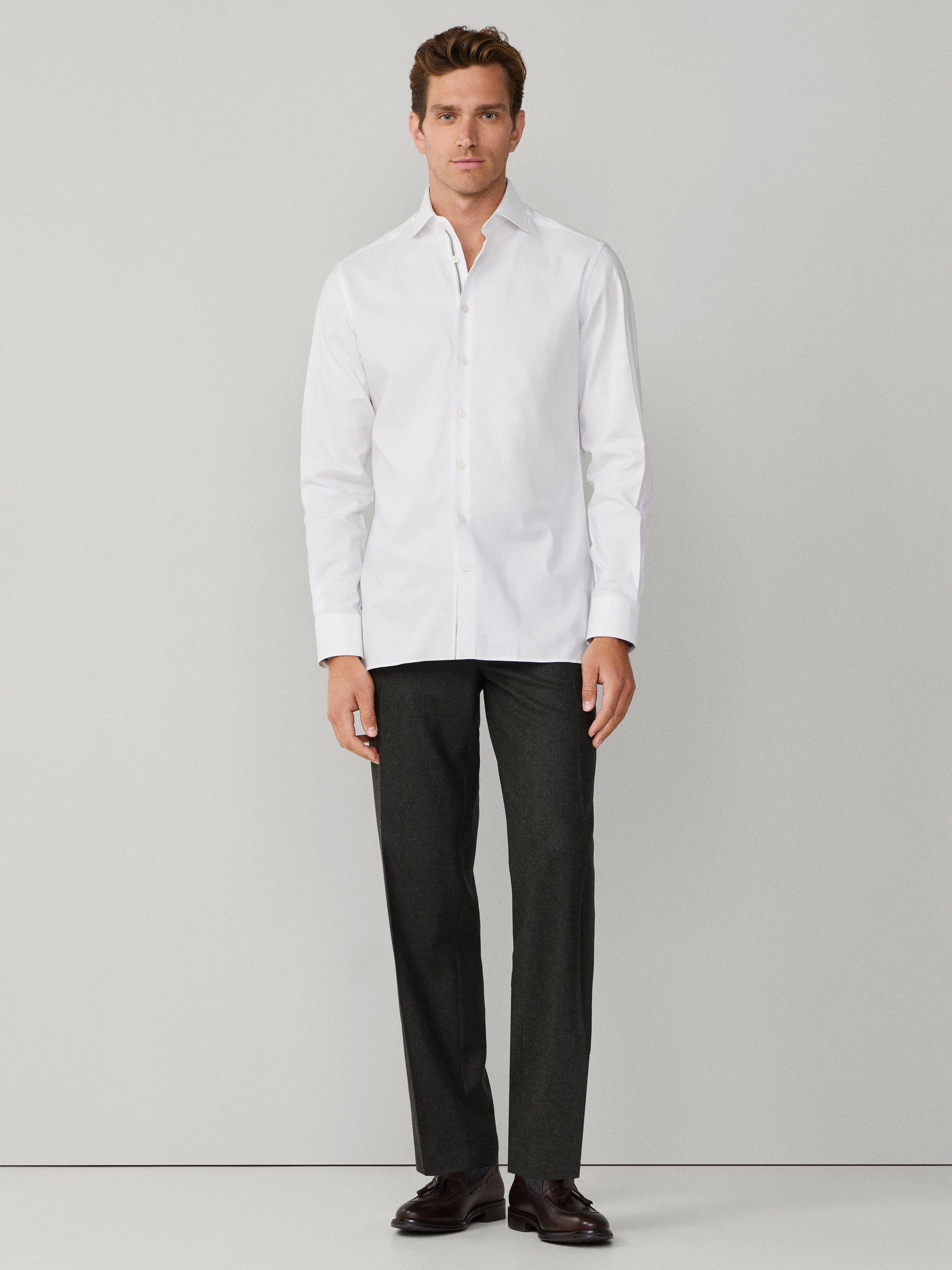 Product image 2 of 8, which shows Hackett London Cotton Tailored Fit Shirt, White, L