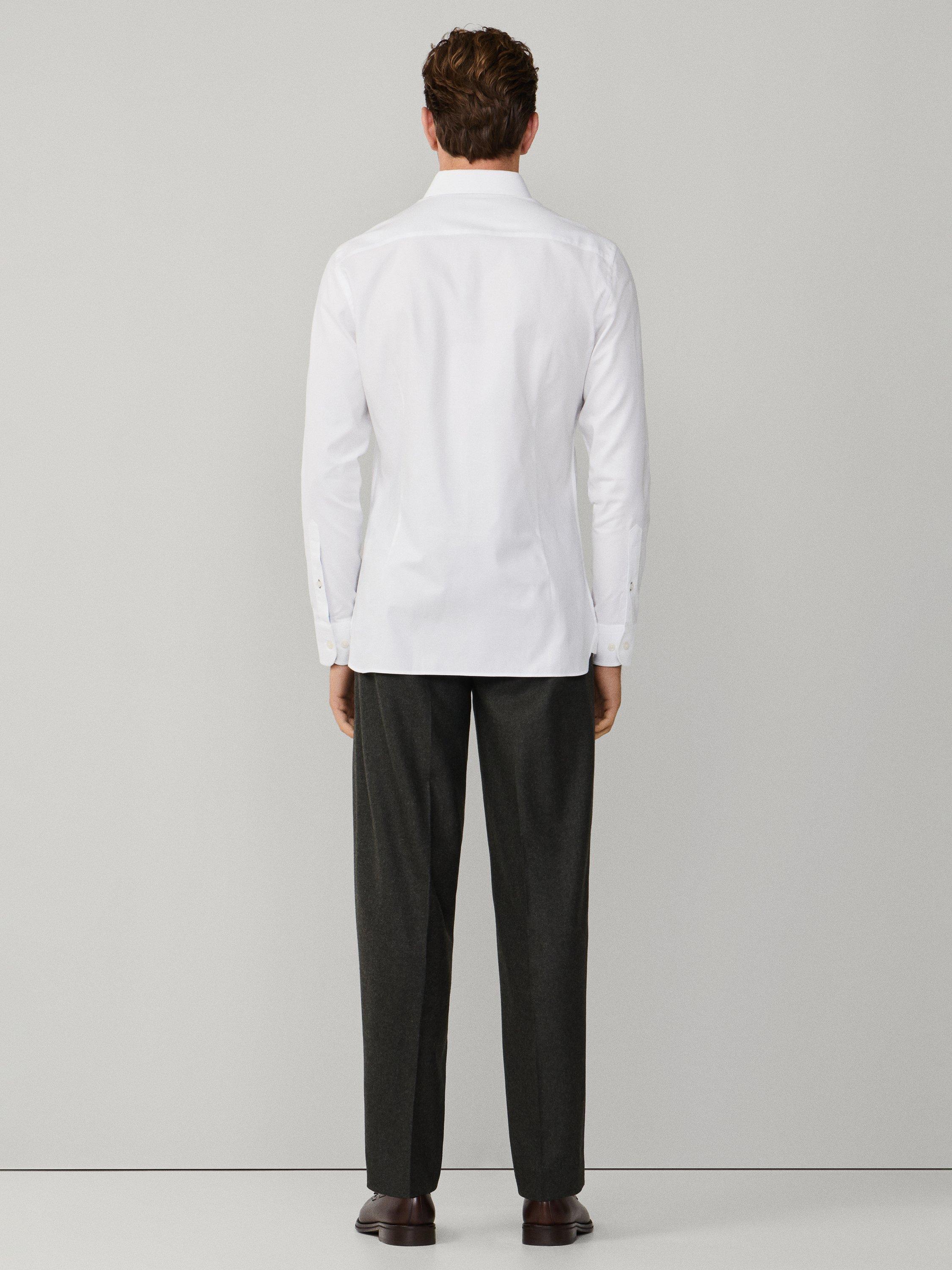 Product image 3 of 8, which shows Hackett London Cotton Tailored Fit Shirt, White, L