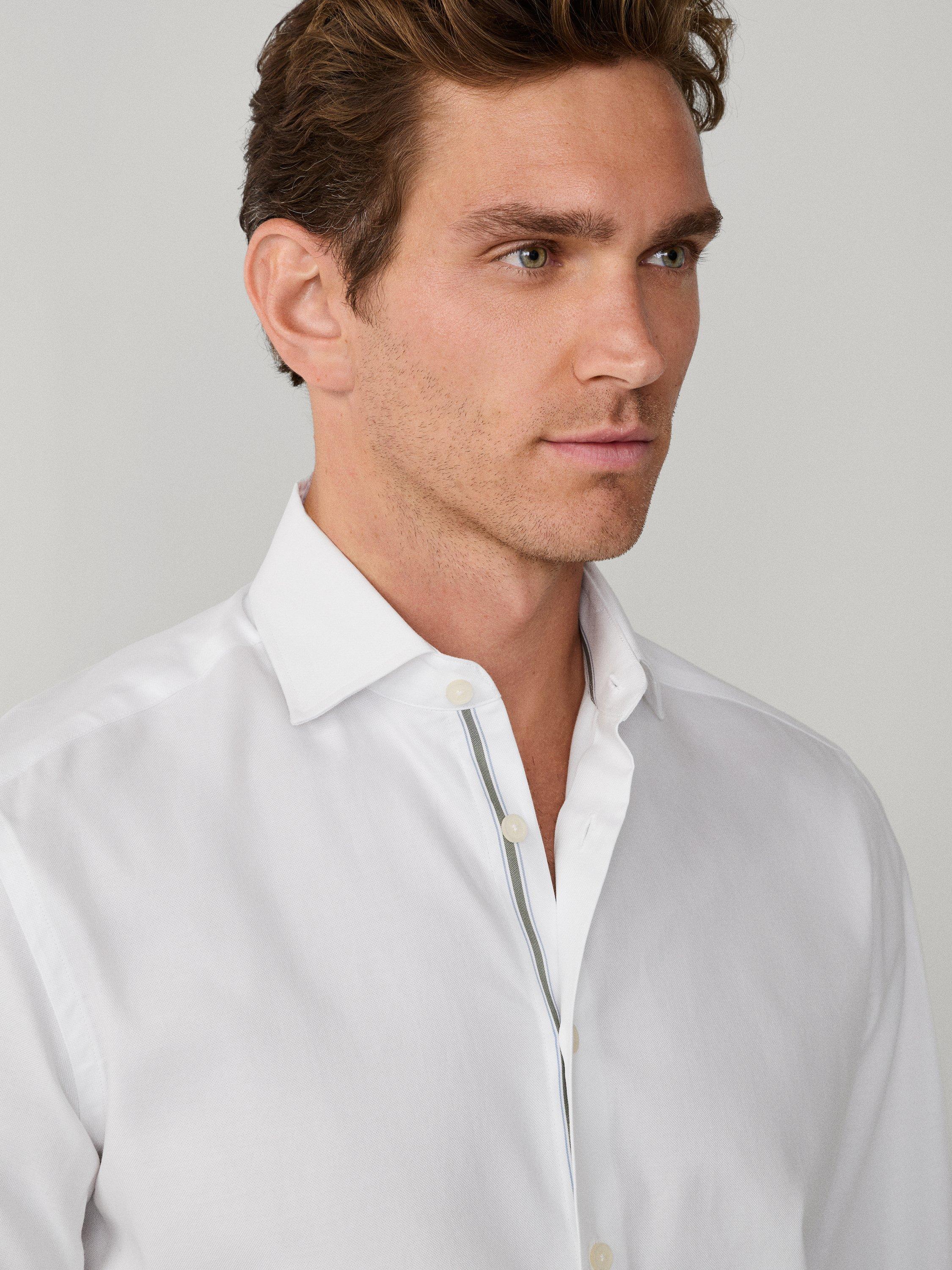 Product image 5 of 8, which shows Hackett London Cotton Tailored Fit Shirt, White, L