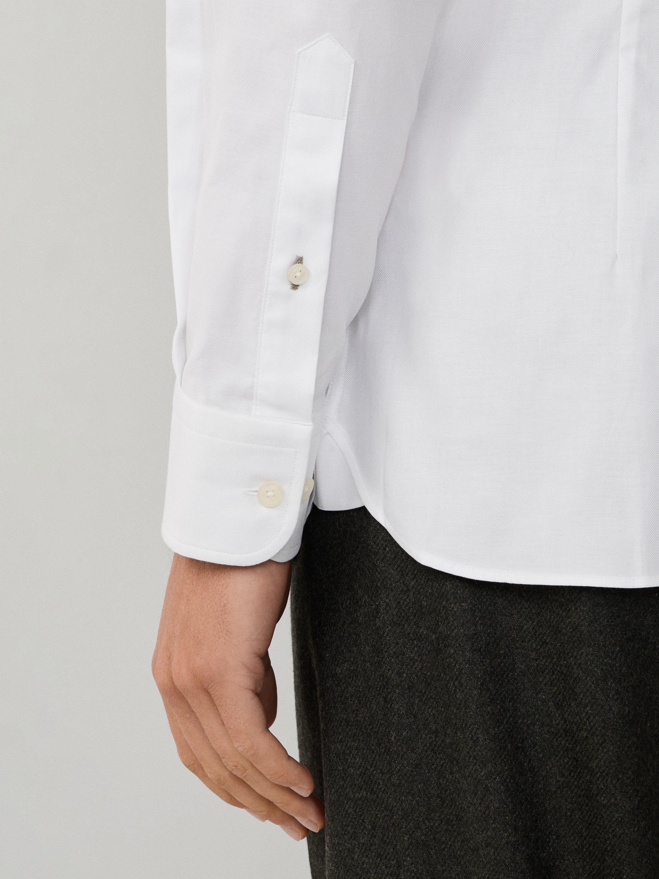 Product image 6 of 8, which shows Hackett London Cotton Tailored Fit Shirt, White, L