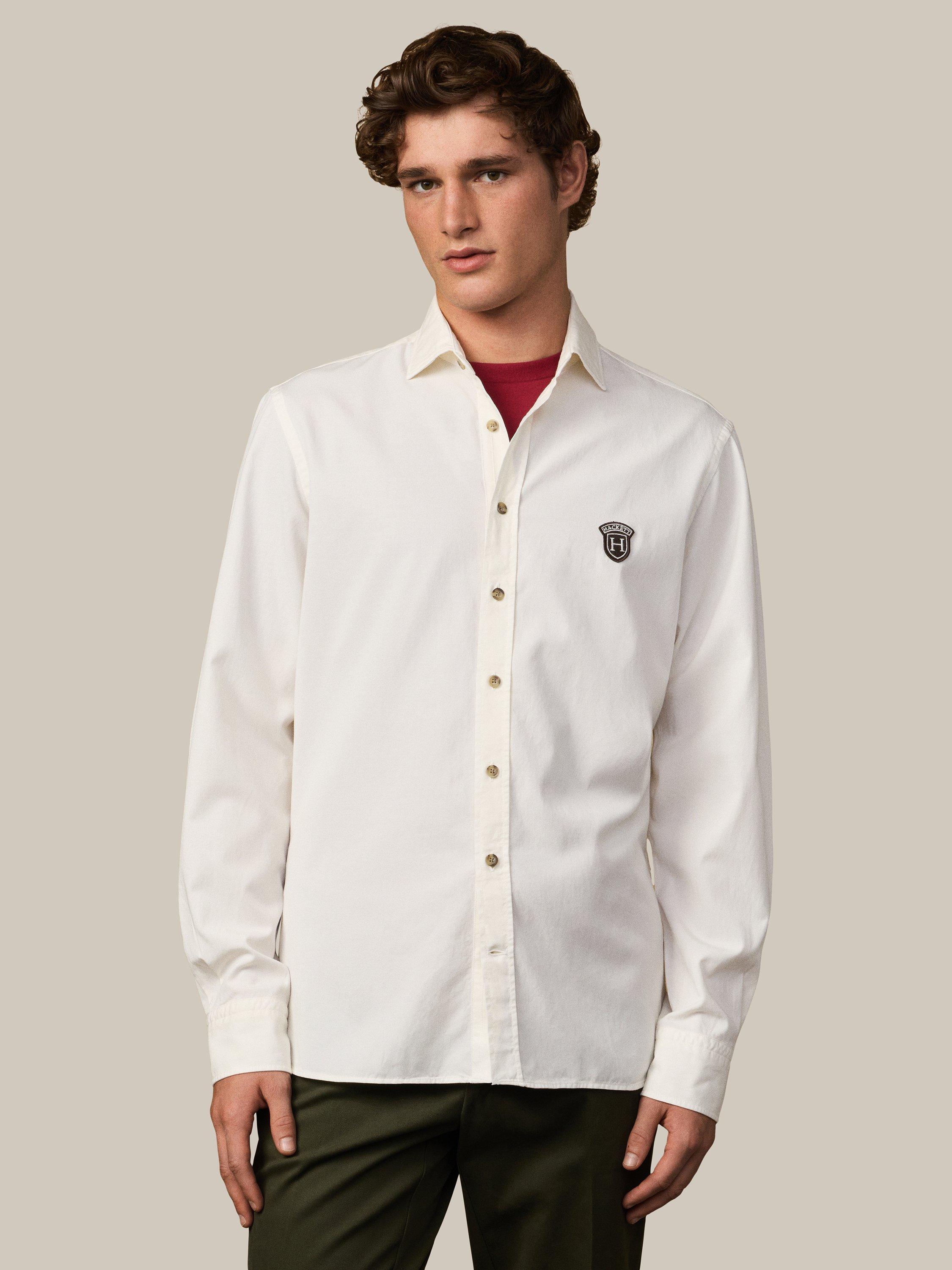 Product image 1 of 9, which shows Hackett London Regular Fit Heritage Shirt, Ecru White, XXXL