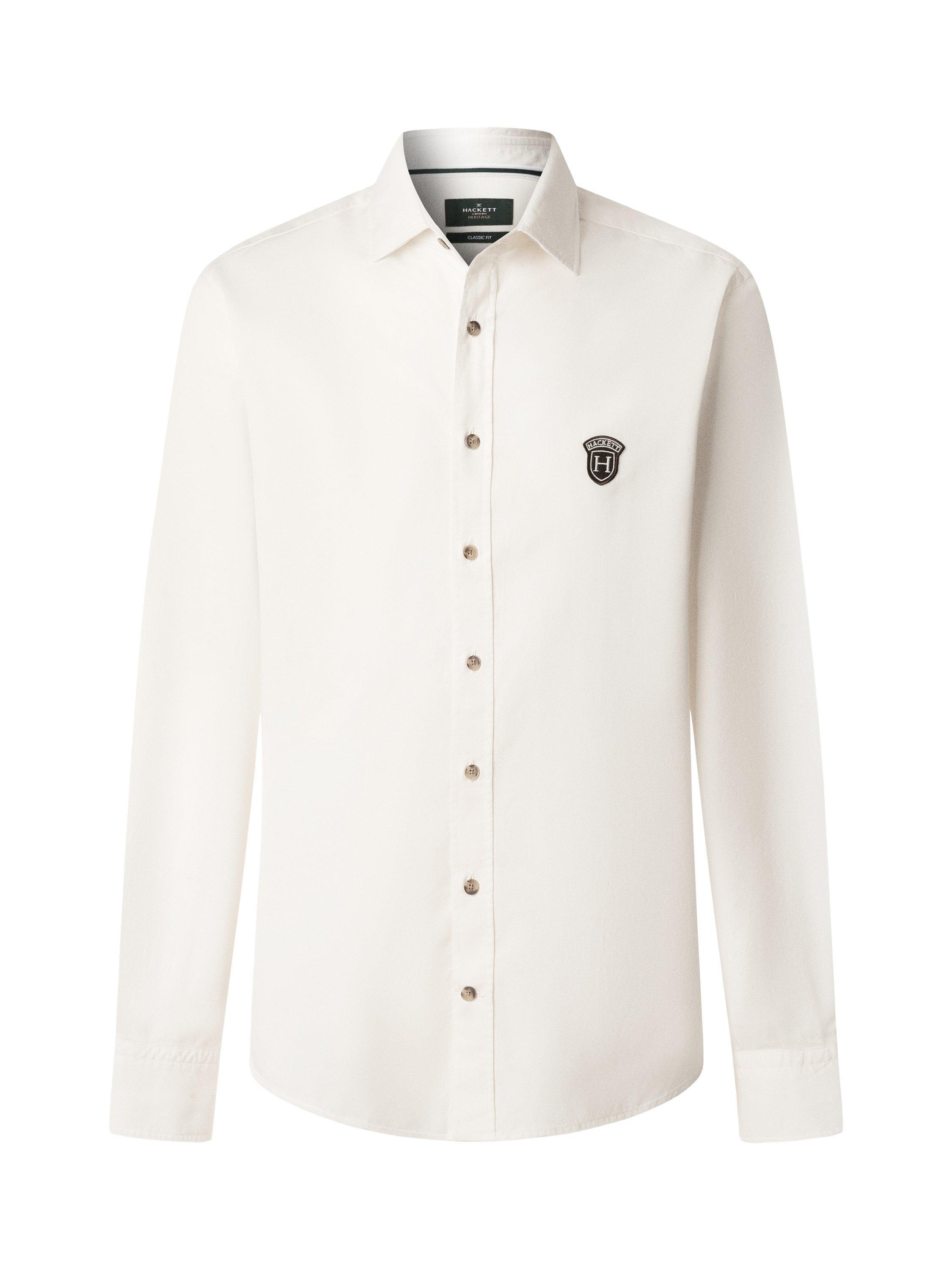 Product image 4 of 9, which shows Hackett London Regular Fit Heritage Shirt, Ecru White, XXXL