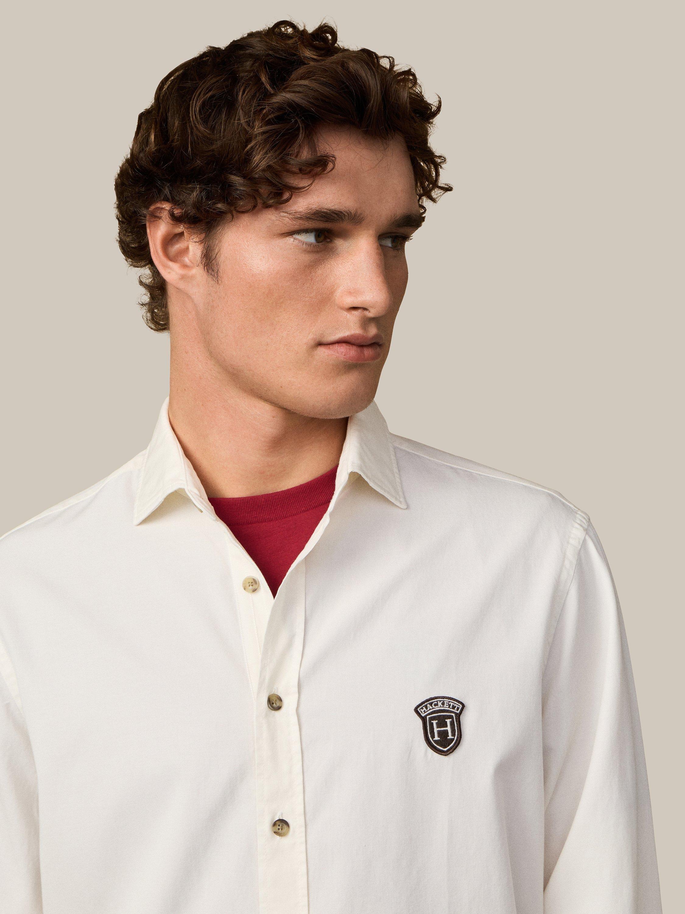 Product image 5 of 9, which shows Hackett London Regular Fit Heritage Shirt, Ecru White, XXXL