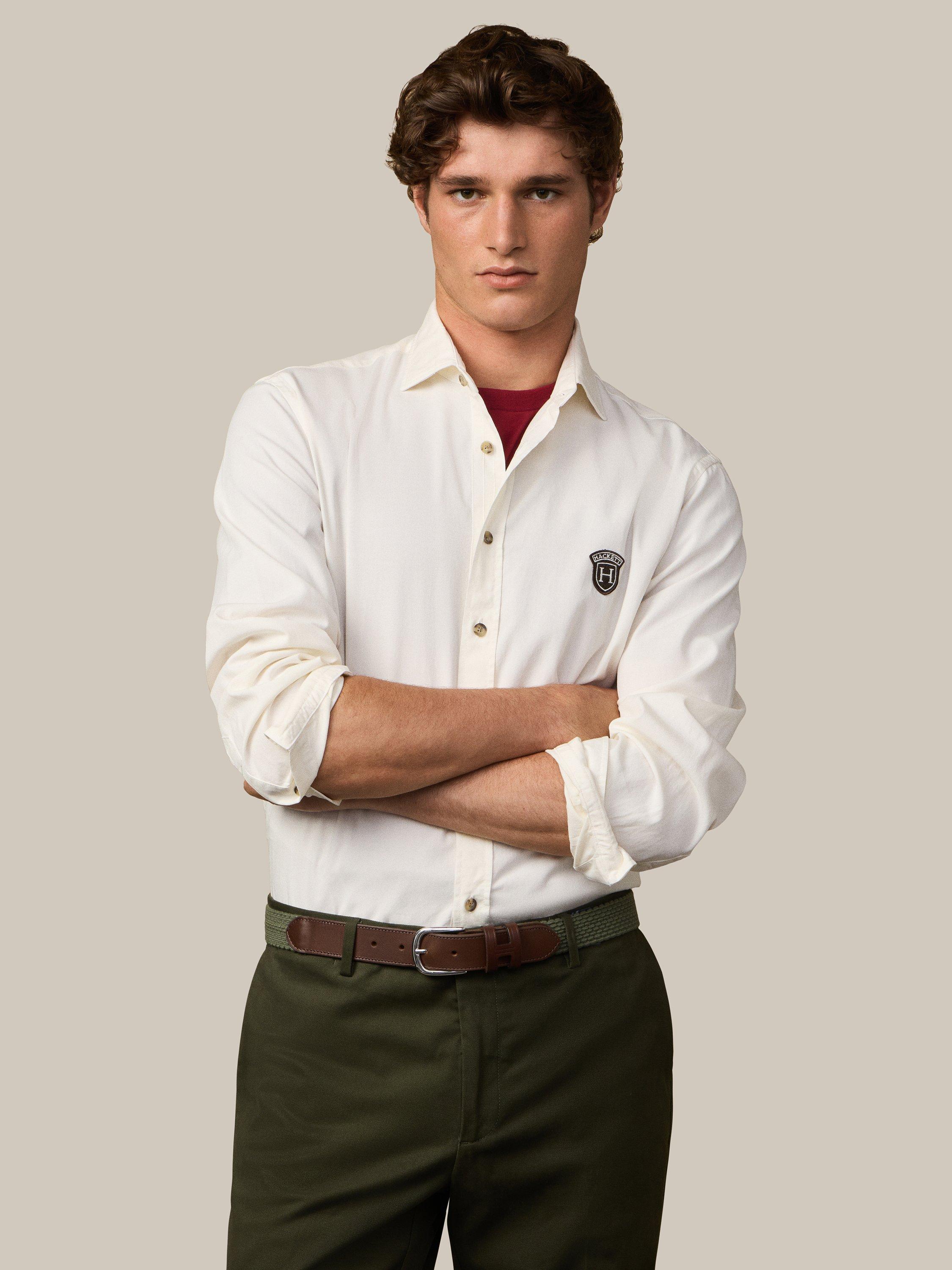 Product image 8 of 9, which shows Hackett London Regular Fit Heritage Shirt, Ecru White, XXXL