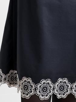 French Connection Era Poplin Broderie Hem Mini Dress, Black/Porcelain Cream - view 2, Black/Porcelain Cream