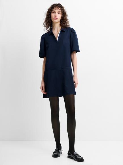 French Connection Salma Pleated Mini Dress, Navy, Navy