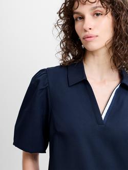 French Connection Salma Pleated Mini Dress, Navy - view 2, Navy