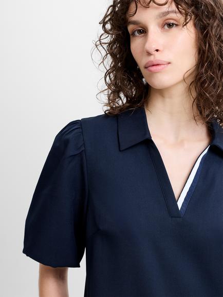 French Connection Salma Pleated Mini Dress, Navy - view 2, Navy