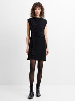 French Connection Belted Shift Mini Dress, Black, Black