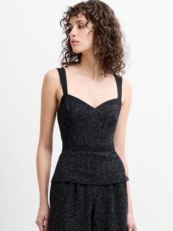 French Connection Alyssia Boucle Peplum Jumpsuit, Black - view 2, Black
