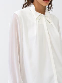 French Connection Arezzo Crepe Collar Detail Shirt, Summer White - view 2, Summer White