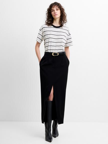 French Connection Harry Tailored Front Slit Midi Skirt, Black