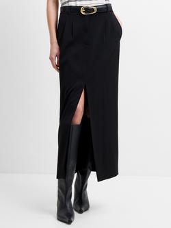 French Connection Harry Tailored Front Slit Midi Skirt - view 2, Black
