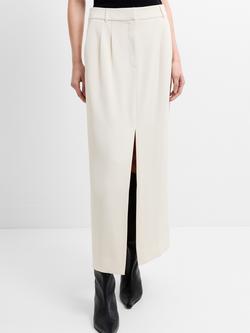French Connection Harry Tailored Front Slit Midi Skirt - view 2, Classic Cream
