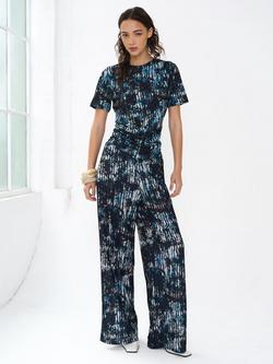 French Connection Orla Zina Draped Top, Black/Multi