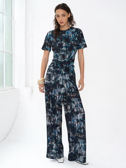 French Connection Orla Zina Draped Top, Black/Multi