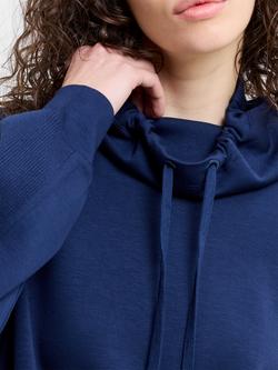 French Connection Wren Cowl Neck Sweatshirt, Midnight Blue - view 2, Midnight Blue