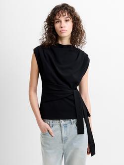 French Connection Zion Jersey Top, Black, Black